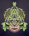Foliate Face Composed Flower Art Image A3